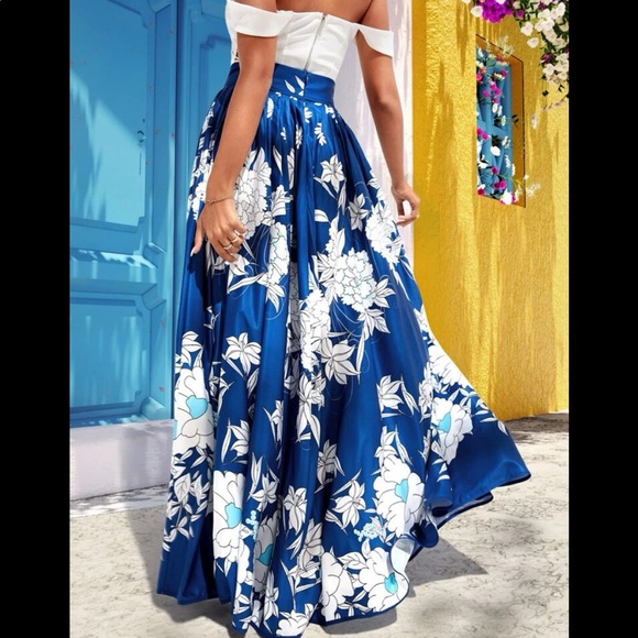 Boho Gypsy High Waist Floral Print Pleated Skirt - Picture 7 of 11